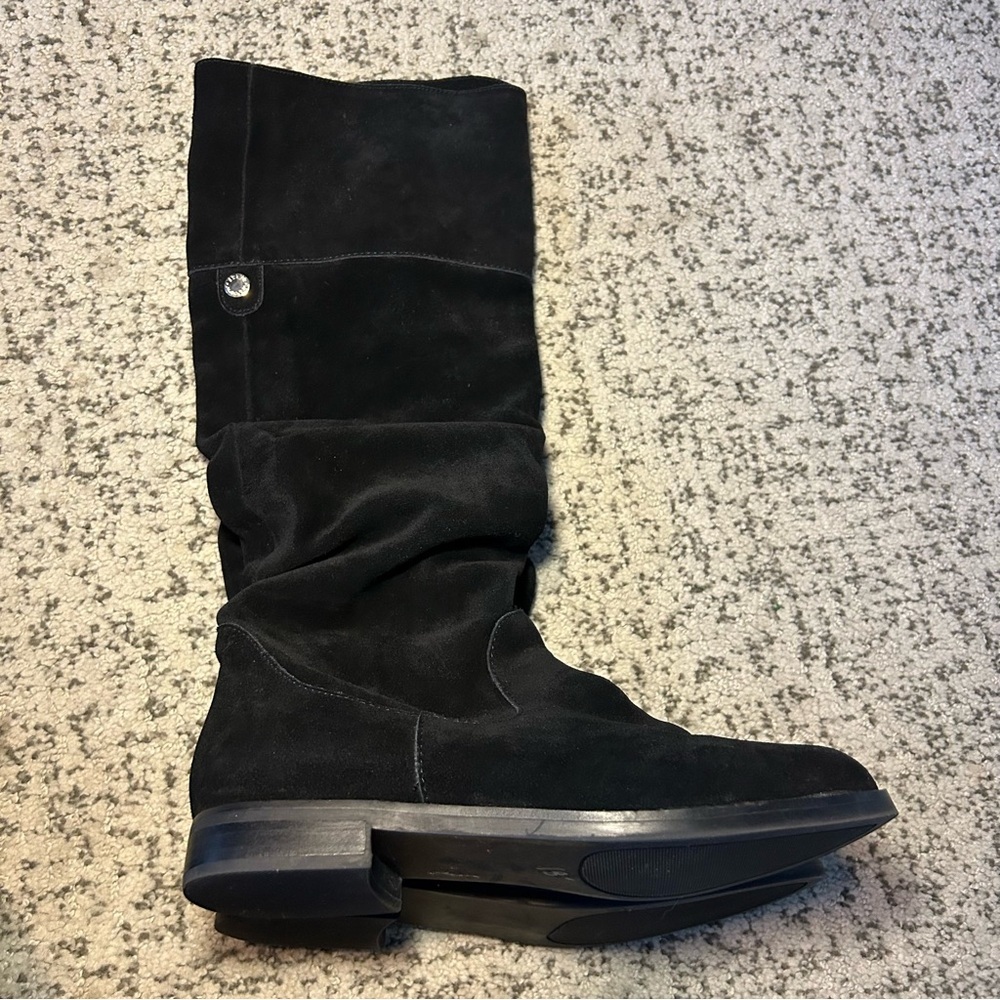 Steve Madden Black Suede Balen Below the Knees Boots Size 6.5